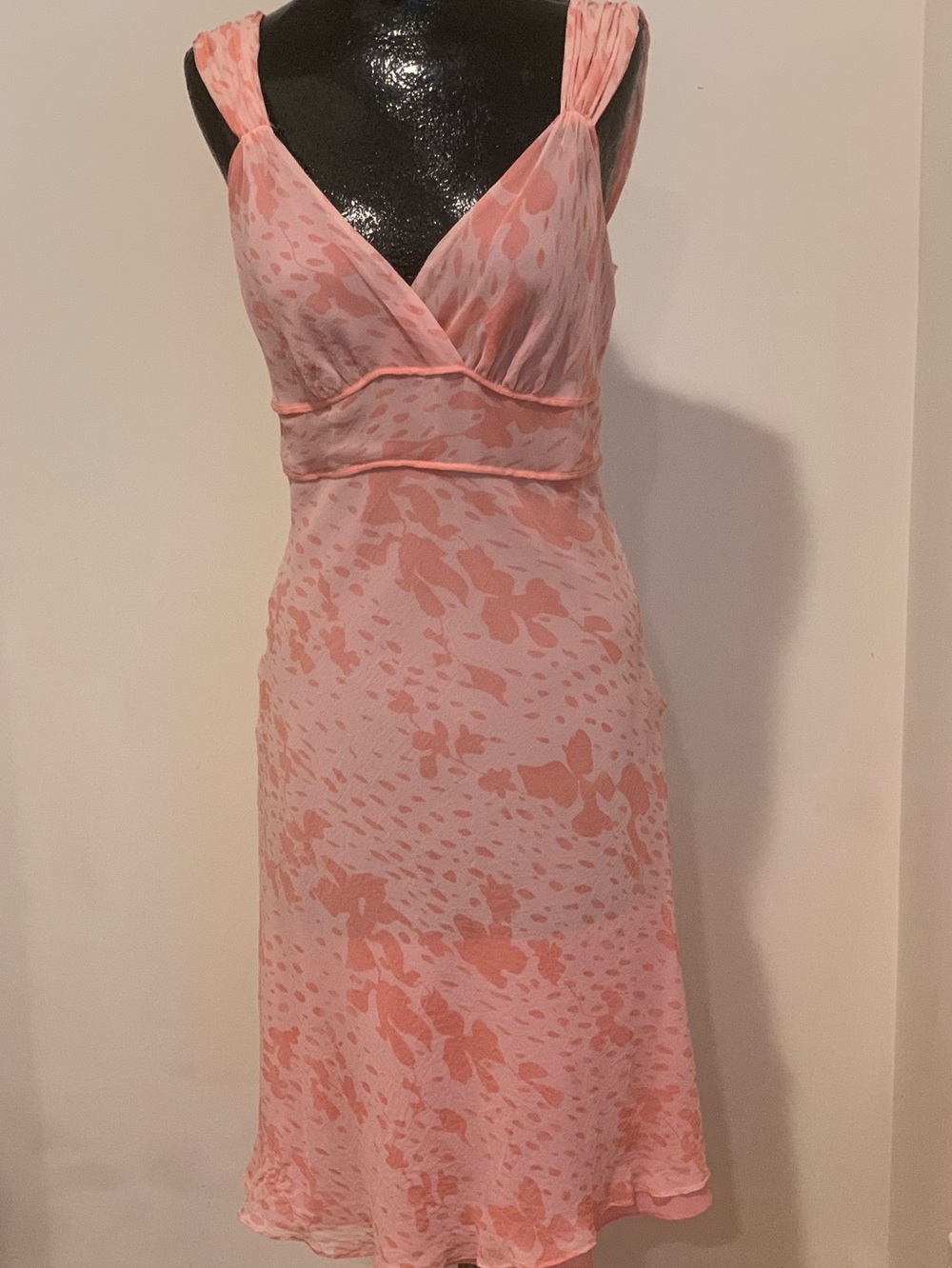 Women's Silk Pink Printed Slip Dress by I.C.E.  Sz 4